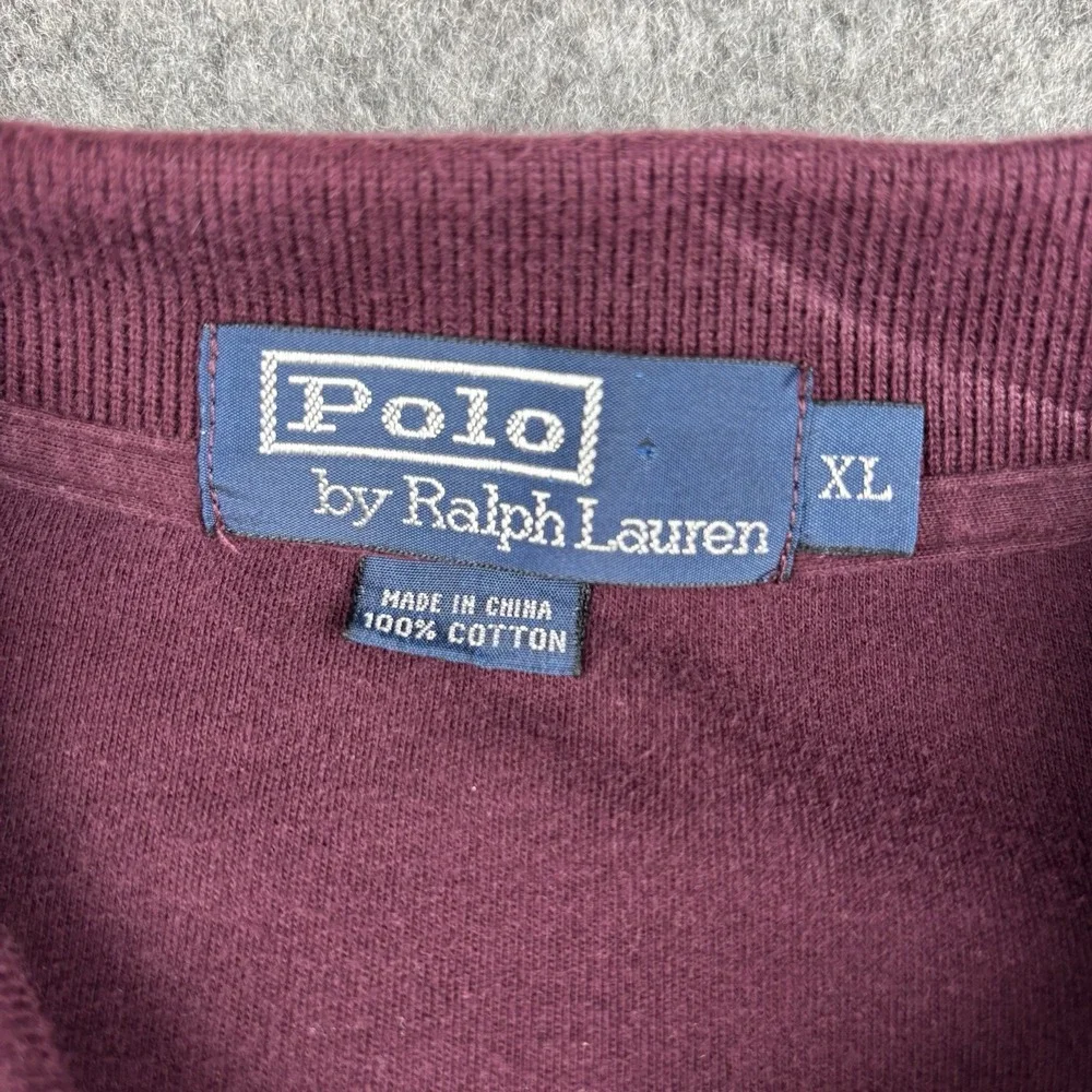 Polo Ralph Lauren Shirt Mens Xl Long Sleeve Polo Burgundy‎ Preppy Casual Button